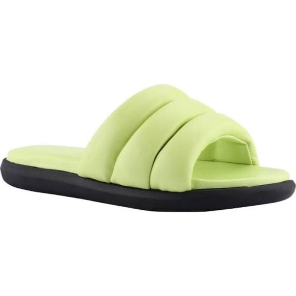 Marc Fisher Yessi Lime Green Puffy Black Slide Sz 7 - Picture 1 of 7